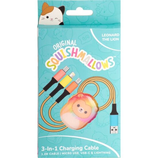 „Squishmallows“ 3in1 įkrovimo laidas (1,2 m) Leonard